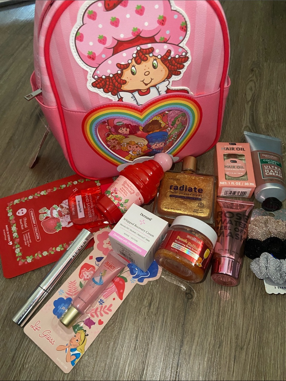 Strawberry Character Pink' Backpack by Strawberry Shortcake and makeup bundle